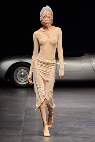 Preorder: LaQuan Smith | Long Sleeve Gown with Convertible Neckline - LaQuan Smith