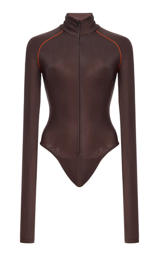 Preorder: LaQuan Smith | Long Sleeve Bodysuit with Top Stitching - LaQuan Smith