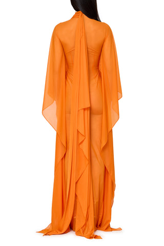 Mockneck Gown with Sweeping Dolman Sleeves - LaQuan Smith