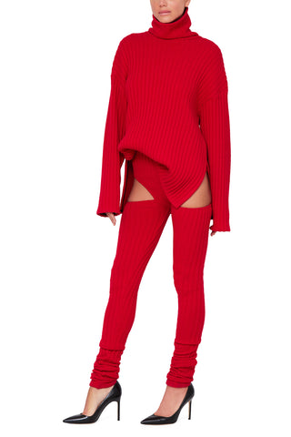 Ribbed Knit Oversized Sweater - LaQuan Smith
