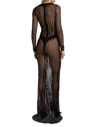 Long Sleeve Scoop Neck Gown