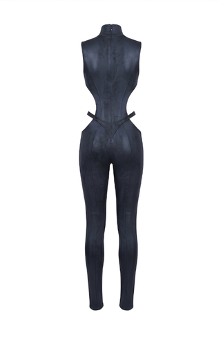 Mock Neck Jumpsuit with Cutout Detail - LaQuan Smith