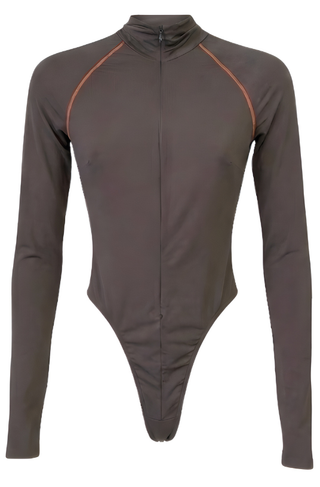 Long Sleeve Bodysuit with Top Stitching - LaQuan Smith