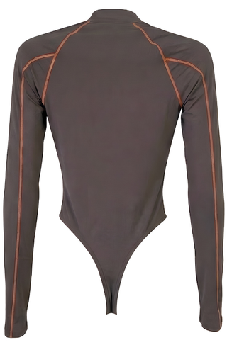 Long Sleeve Bodysuit with Top Stitching - LaQuan Smith