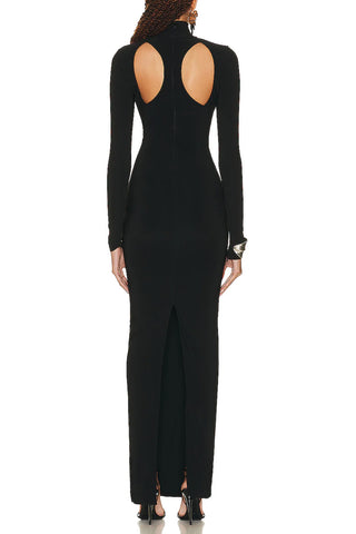 Long Sleeve Gown with Chest Cut Out - LaQuan Smith