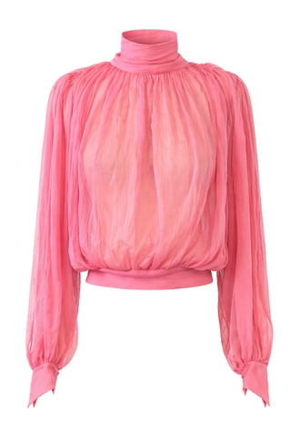 Long Sleeve Top with Scarf Detail - LaQuan Smith