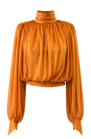 Long Sleeve Top with Scarf Detail - LaQuan Smith