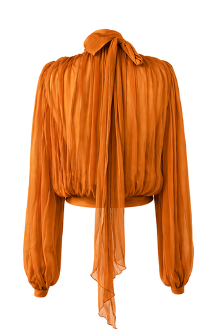 Long Sleeve Top with Scarf Detail - LaQuan Smith