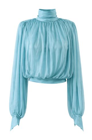 Long Sleeve Top with Scarf Detail - LaQuan Smith