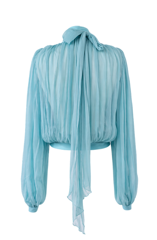 Long Sleeve Top with Scarf Detail - LaQuan Smith