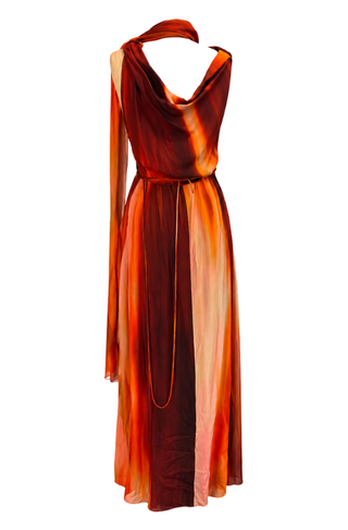 Asymmetrical Draped Dress with Scarf - LaQuan Smith