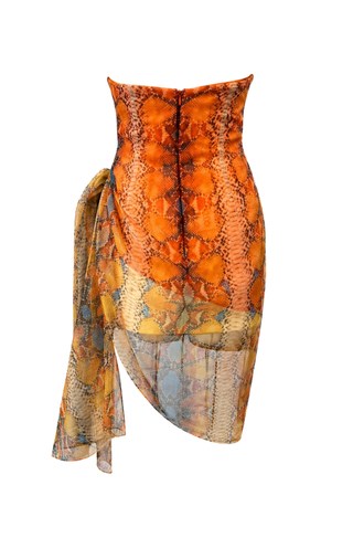Asymmetrical Strapless Mini Dress with Neck Tie - LaQuan Smith
