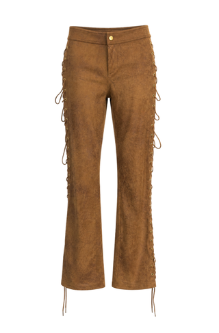 Pant With Side Lace Chocolate Up Detail - LaQuan Smith