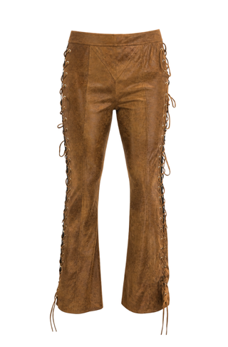 Pant With Side Lace Chocolate Up Detail - LaQuan Smith