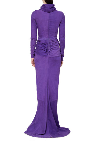 Long Sleeve Suede Keyhole Gown - LaQuan Smith