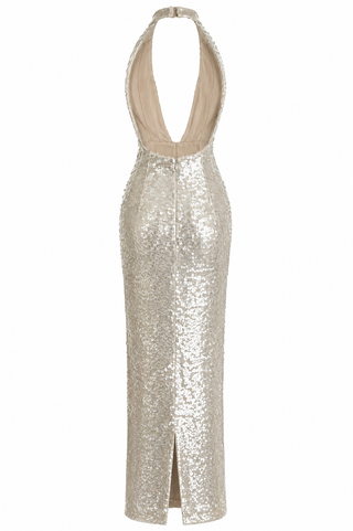 Sleeveless Mock Neck Gown with Cutout Detail