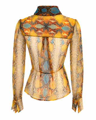 Pleat Front Long Sleeve Blouse