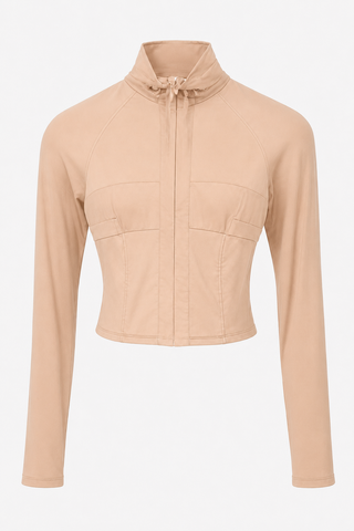 Long Sleeve Jacket with Front Zipper Detail - LaQuan Smith