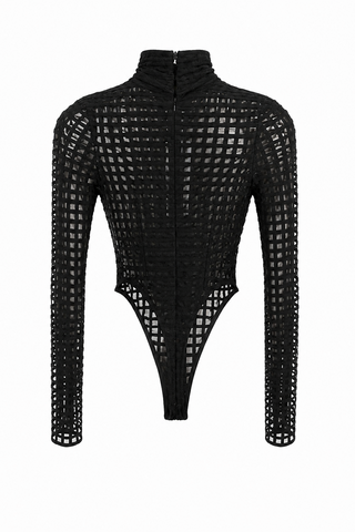 Long Sleeve Bodysuit with Pussybow Detail - LaQuan Smith