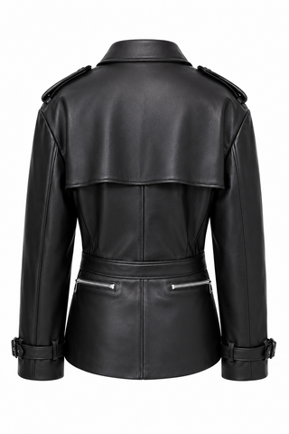Funnel Neck Moto Dress