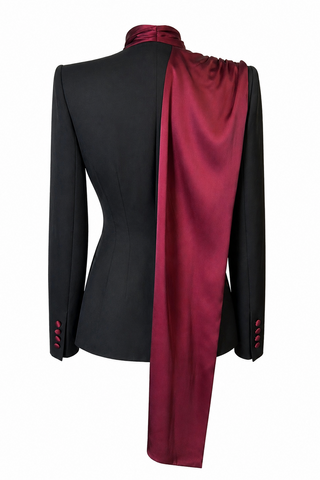 Tailored Dress with Draped Lapel Detail