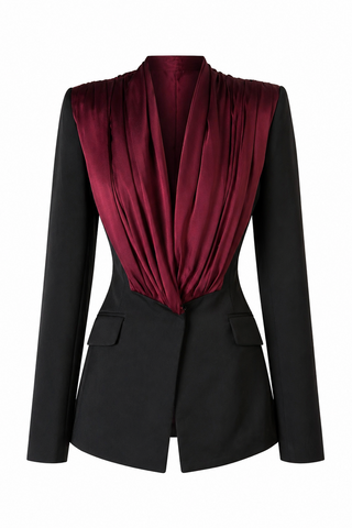 Tailored Dress with Draped Lapel Detail