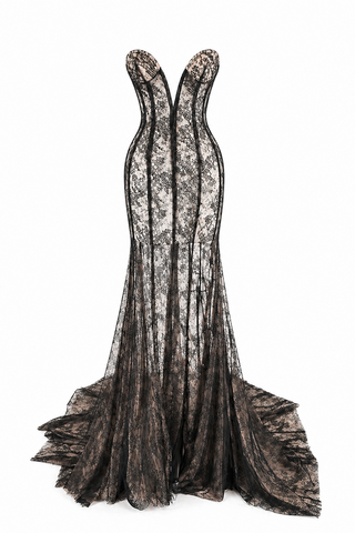Sheer Backless Gown