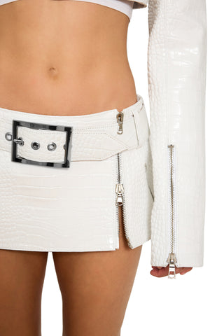 Mini Skirt with Zipper Detail - LaQuan Smith