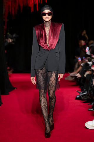 Tailored Dress with Draped Lapel Detail
