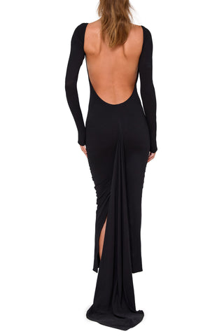 Long Sleeve Gown with Asymmetrical Train - LaQuan Smith