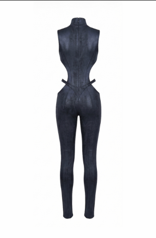 Mock Neck Jumpsuit with Cutout Detail - LaQuan Smith