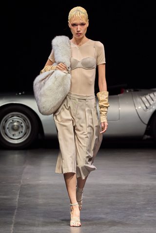 Gold Pinstripe Bralette - LaQuan Smith