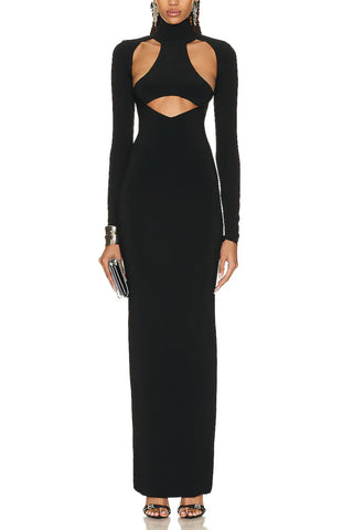 Long Sleeve Gown with Chest Cut Out - LaQuan Smith