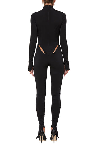 Turtleneck Jumpsuit With Cut Out Hip Detail - LaQuan Smith
