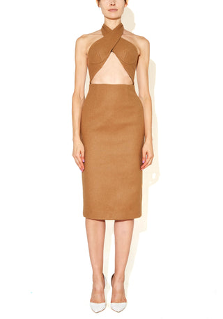 Wrap Neck Halter dress - LaQuan Smith